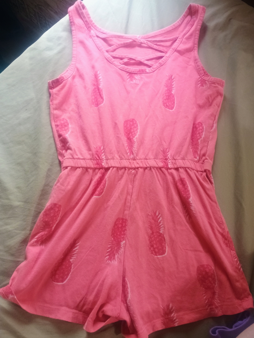 Old Navy Pink Pineapple Print Girls Romper